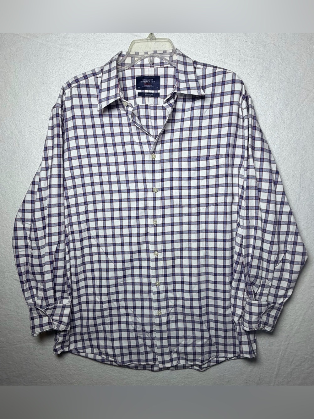 Charles Tyrwhitt Weekend Men's XL Shirt Classic Fit Plaid Button Down Twill